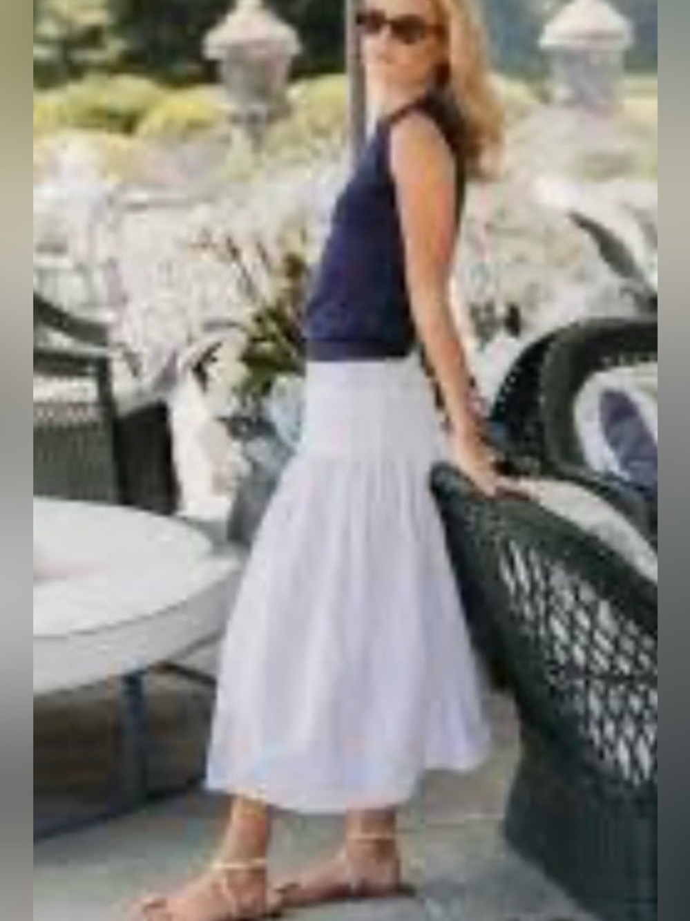 🎀HP🎀 NWT JULIA AMORY POPLIN CIRCLE SKIRT White XL 🎀